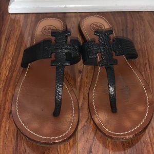 Tory Burch Black Leather Sandals